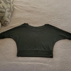 Grey dolman sleeve sweater